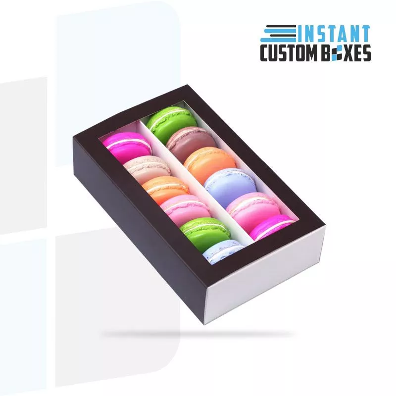 Custom Macaron Boxes with PVC Window