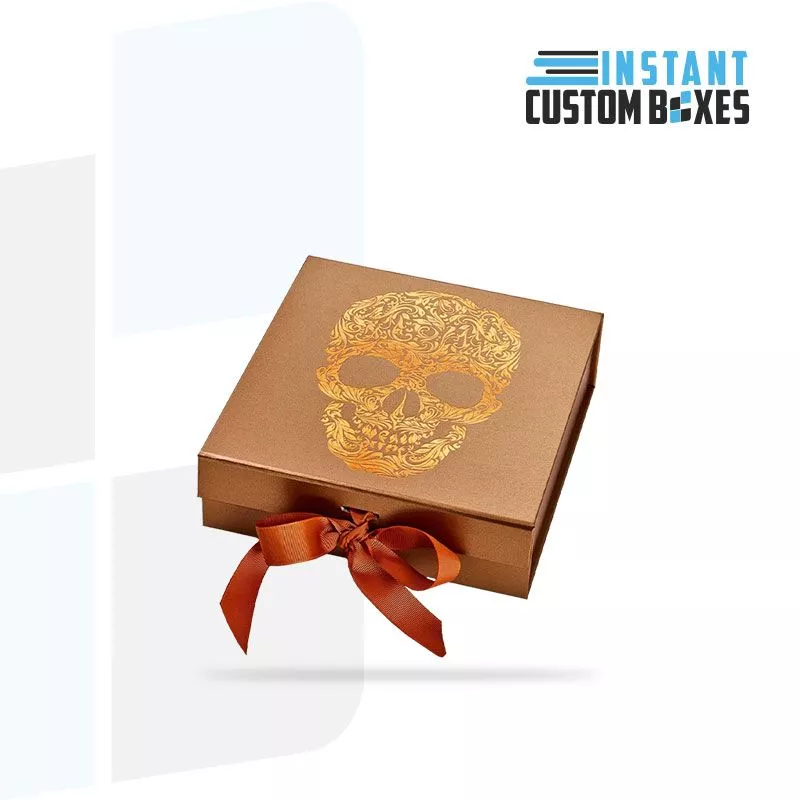 Custom Copper Medium Gift Boxes With Ribbon