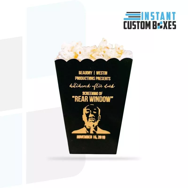 Custom Gold Foil-Printed Popcorn Boxes